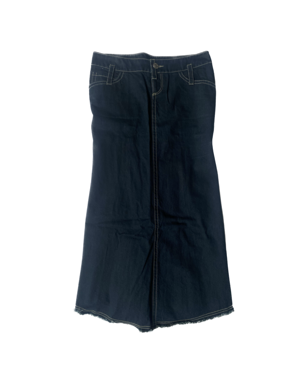 Jean Paul Gaultier Denim Pleated Back Maxi Skirt