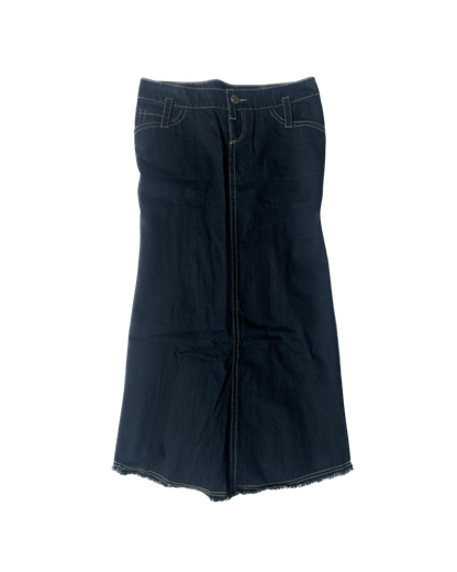 Jean Paul Gaultier Denim Pleated Back Maxi Skirt