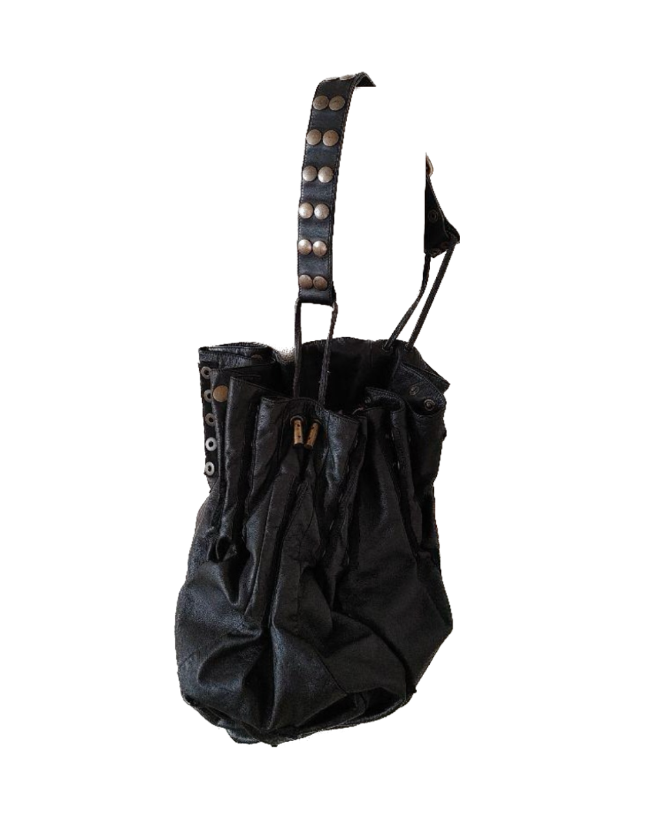 Dolce & Gabbana Black Slouchy Leather Snap Bag