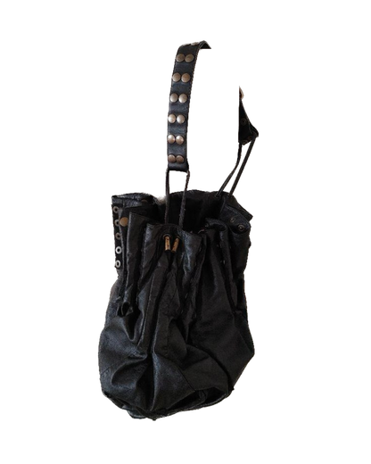 Dolce & Gabbana Black Slouchy Leather Snap Bag