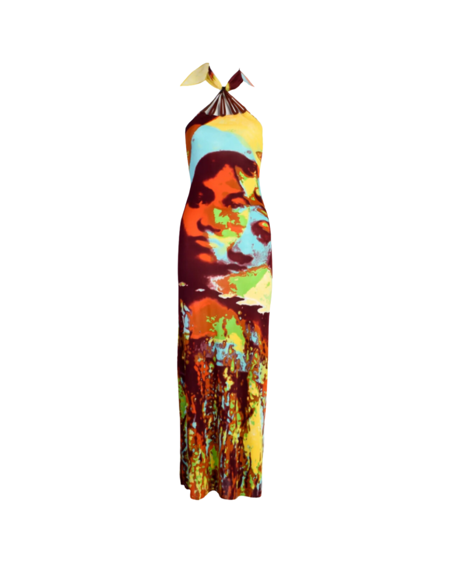 Jean Paul Gaultier ‘Love Boat’ Leather Detailed Halter Dress