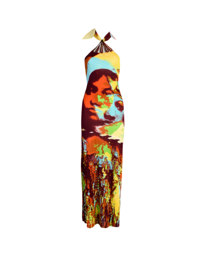 Jean Paul Gaultier ‘Love Boat’ Leather Detailed Halter Dress