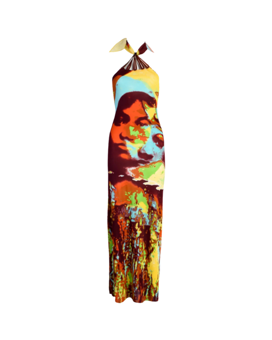 Jean Paul Gaultier ‘Love Boat’ Leather Detailed Halter Dress