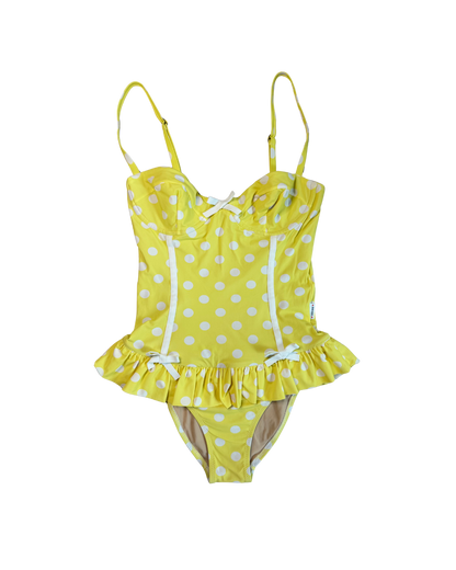 Moschino Yellow Polka Dot One Piece Swim