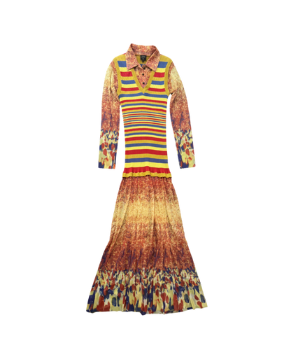 Jean Paul Gaultier Mesh Knit Maxi Dress