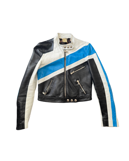 Dolce & Gabbana Blue Leather Jacket