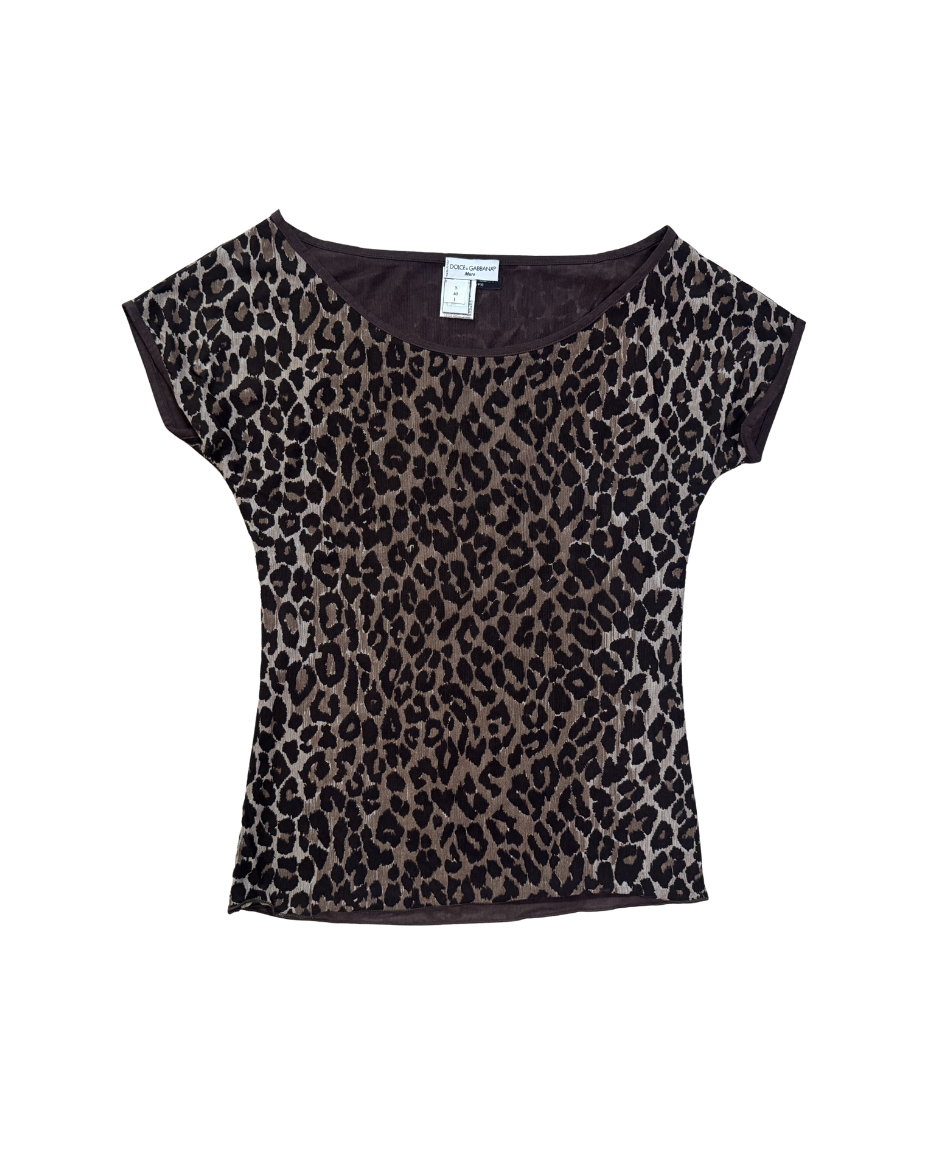 Dolce & Gabbana Mare Leopard Mesh Top