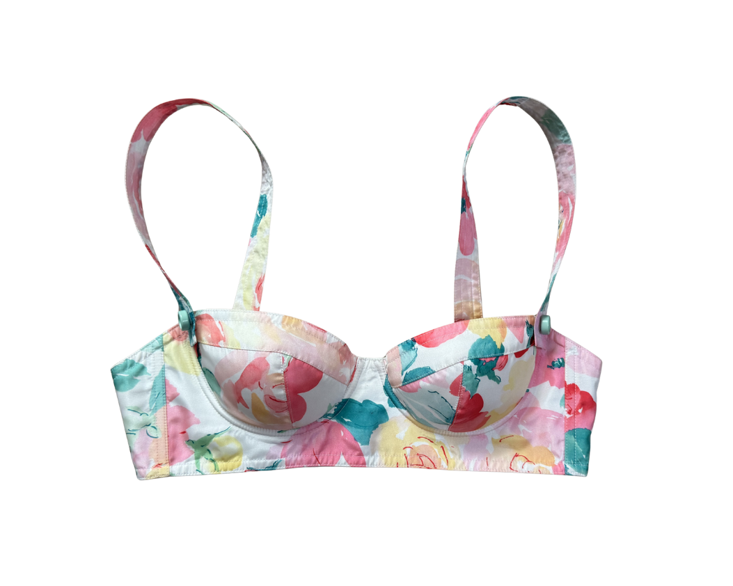 Chanel Floral Printed Bustier Bra Top