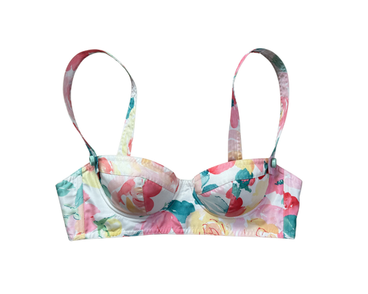 Chanel Floral Printed Bustier Bra Top
