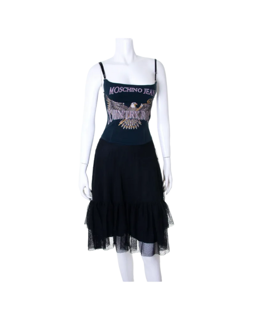 Moschino Jeans “Country Rock” Corset Tulle Dress