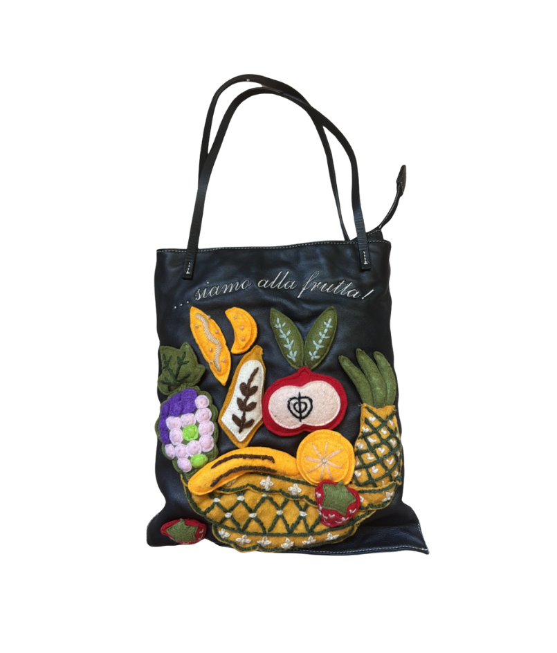 Moschino “Siamo Alla Frutta!” Felt Tote Bag