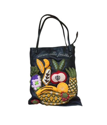 Moschino “Siamo Alla Frutta!” Felt Tote Bag
