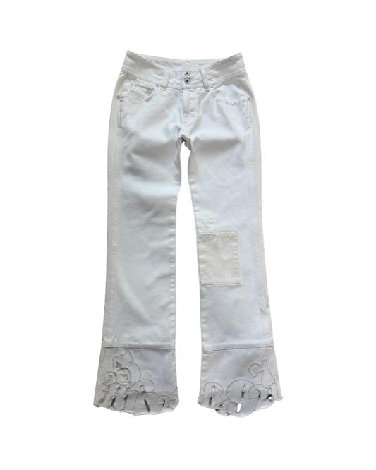 Diesel White & Cream Number Jeans