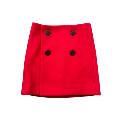 Dsquared² Red Wool Double-Breasted Skirt