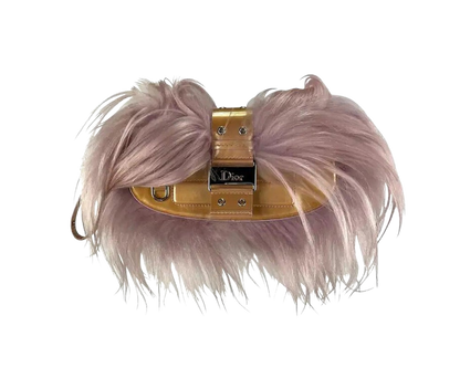 Christian Dior Fur Columbus Wristlet Clutch
