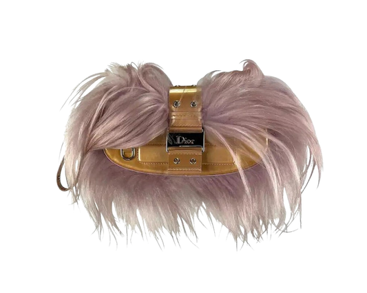 Christian Dior Fur Columbus Wristlet Clutch
