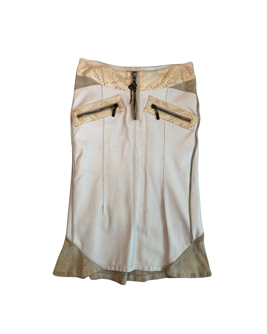 Just Cavalli Snakeskin/Leather/Suede Skirt