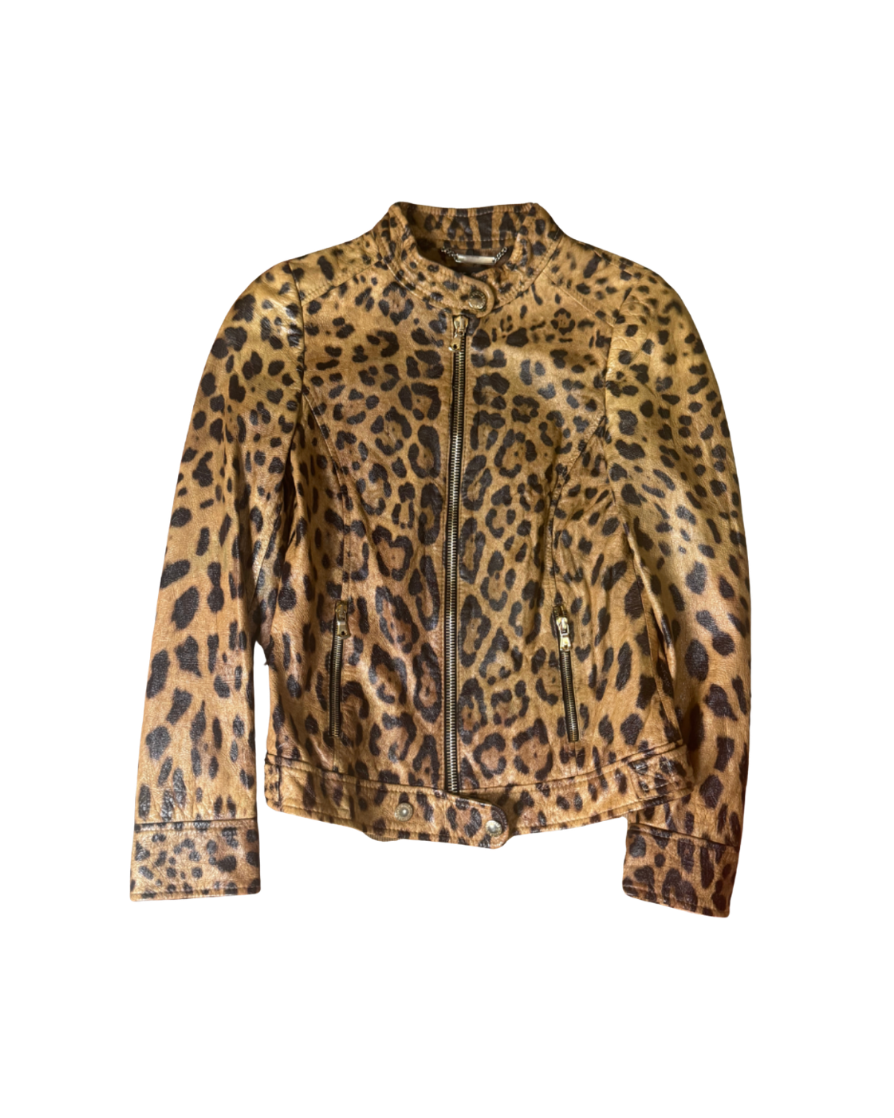 Dolce & Gabbana Leopard Leather Jacket
