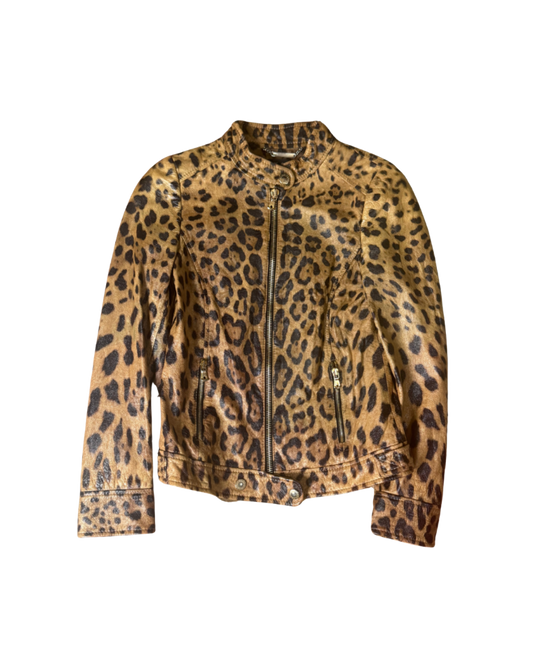 Dolce & Gabbana Leopard Leather Jacket