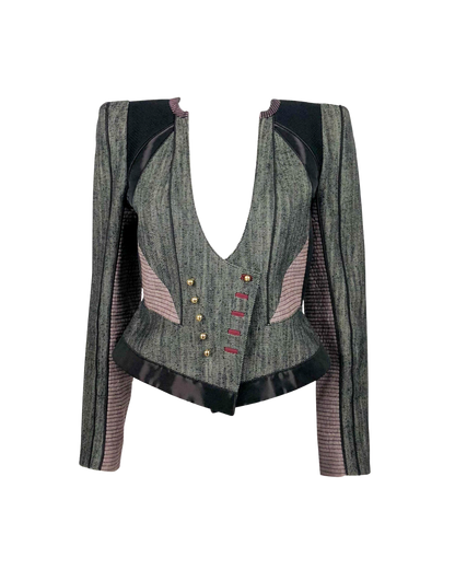 Louis Vuitton Denim Mixed Material Corset Jacket