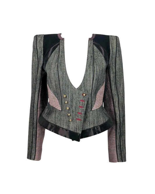 Louis Vuitton Denim Mixed Material Corset Jacket
