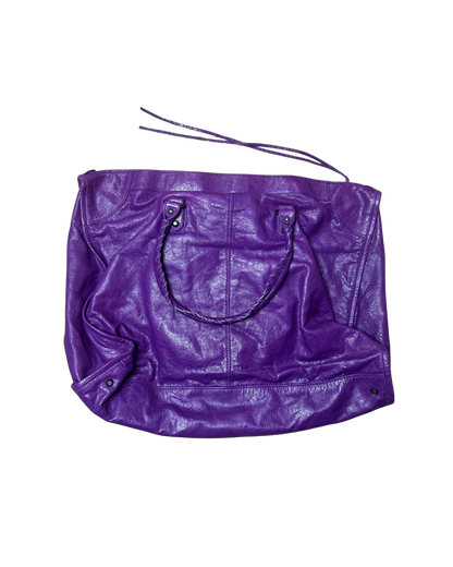Balenciaga XL Purple Leather City Bag