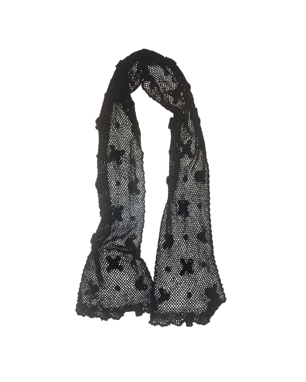 Moschino Floral Applique Knit Scarf