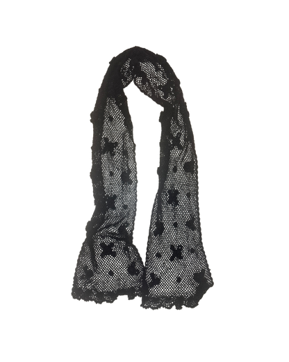 Moschino Floral Applique Knit Scarf