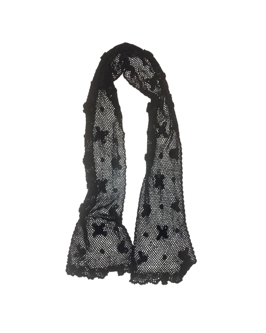 Moschino Floral Applique Knit Scarf