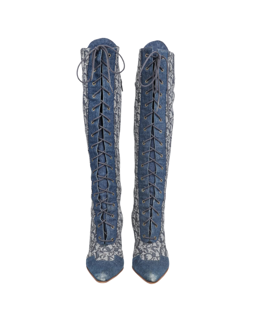 Christian Dior Denim Monogram Boots
