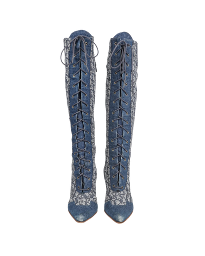 Christian Dior Denim Monogram Boots