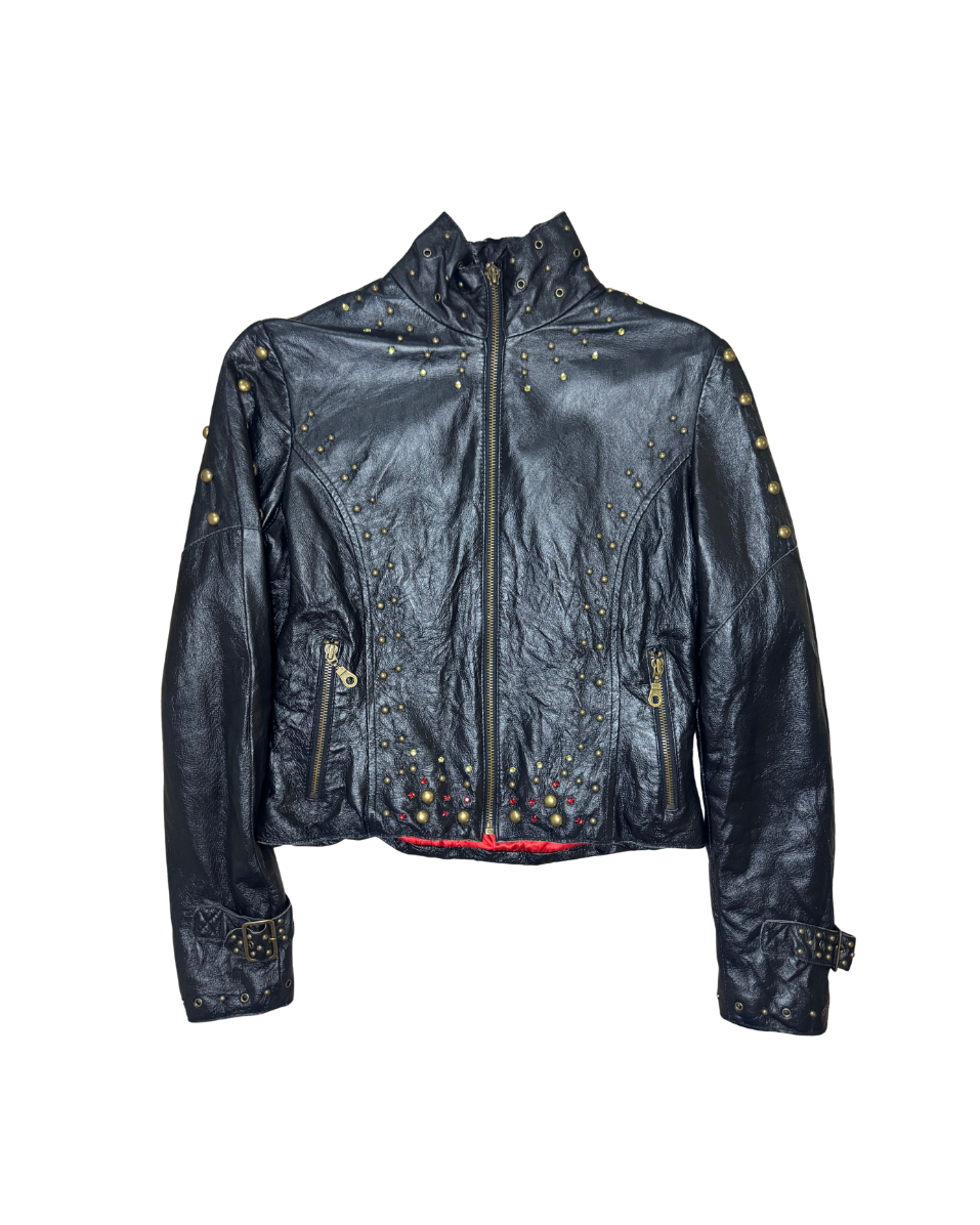 Wilsons Leather “Peace Love” Studded Jacket