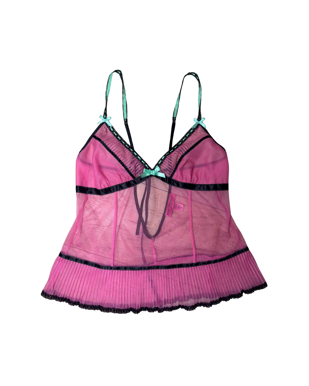 Betsey Johnson Pink Mesh Tank Top