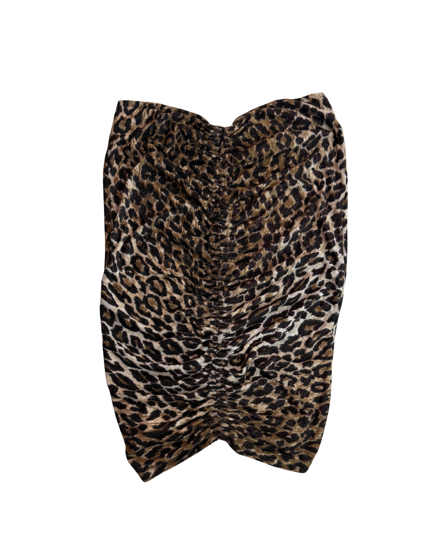 Dolce & Gabbana Ruched Leopard Skirt