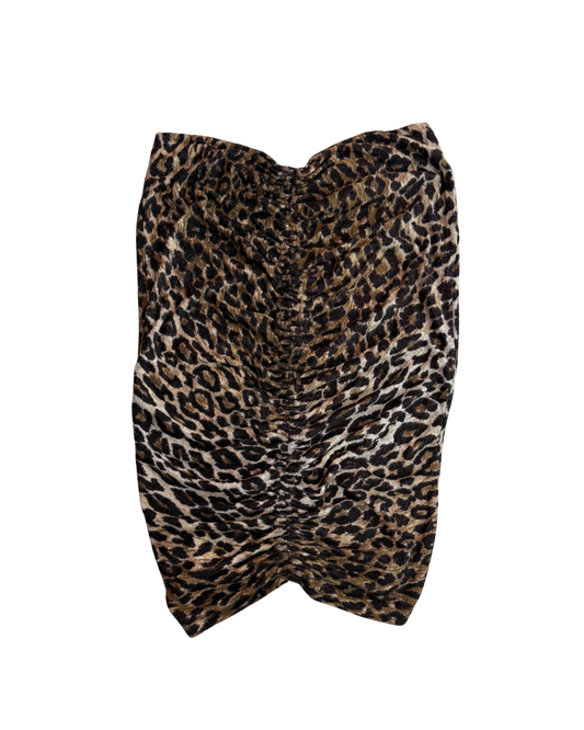 Dolce & Gabbana Ruched Leopard Skirt