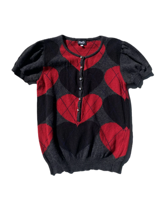 Dolce & Gabbana Plaid Heart Top