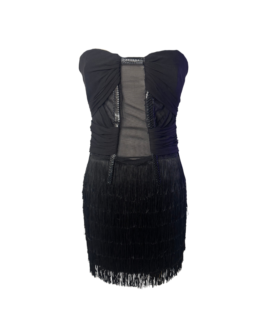 Dsquared² Corseted Fringe Mini Dress