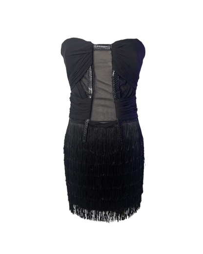 Dsquared² Corseted Fringe Mini Dress