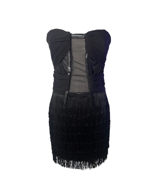 Dsquared² Corseted Fringe Mini Dress