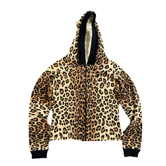 Anna Molinari Leopard Zip Up Hoodie