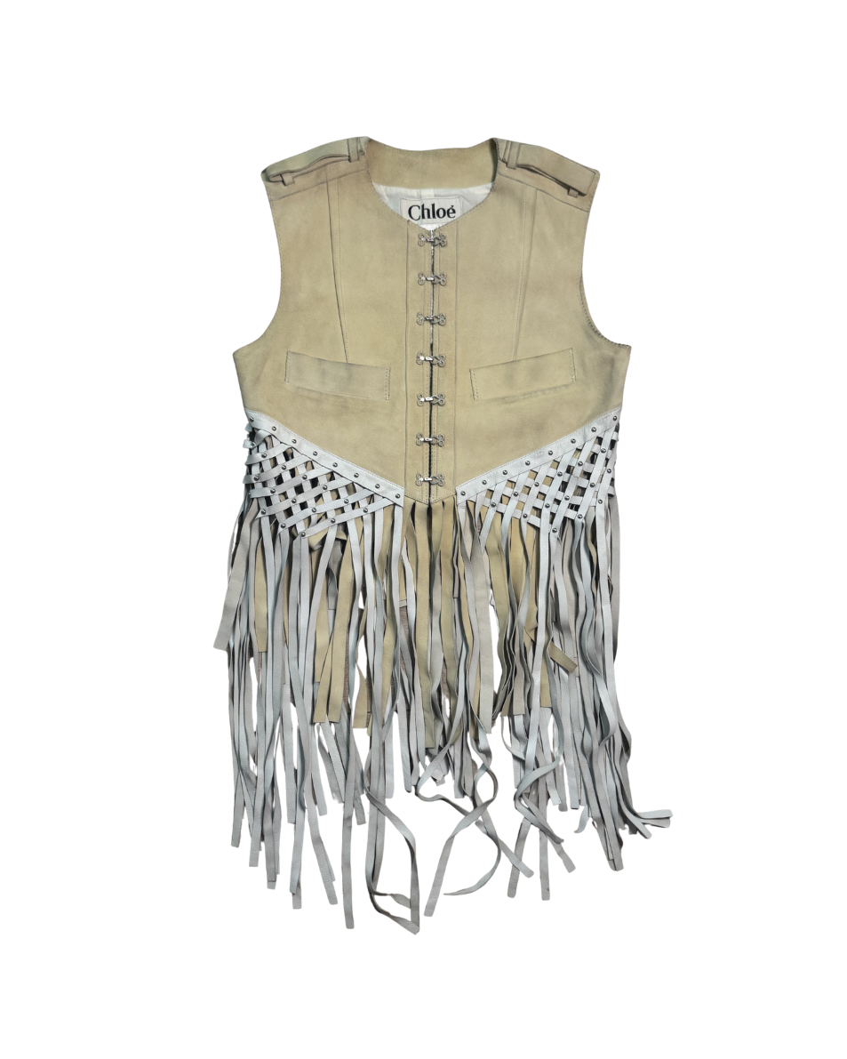 Chloé Suede & Leather Fringe Vest