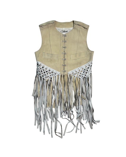 Chloé Suede & Leather Fringe Vest