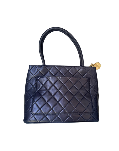 Chanel Quilted Lambskin Leather Medallion Tote Bag