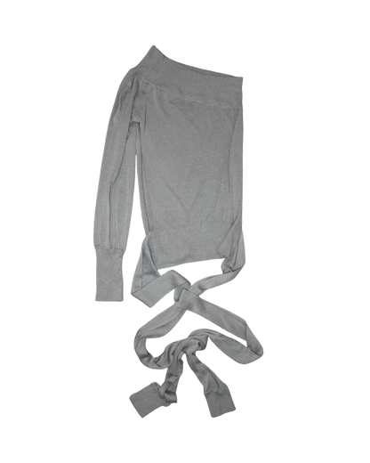 Dolce & Gabbana Grey One Shoulder Wrap Top