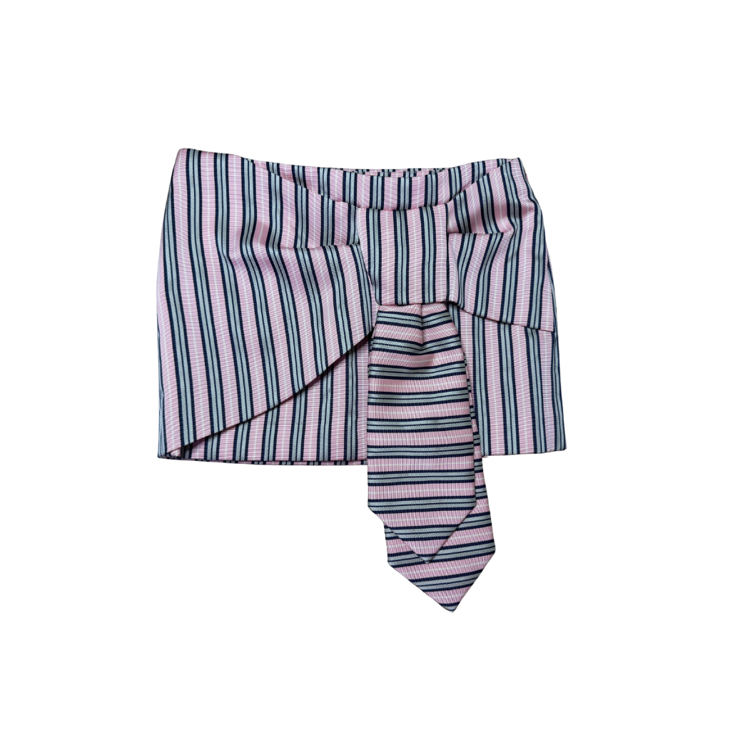 Dsquared² Tie Knot Pink Striped Mini Skirt