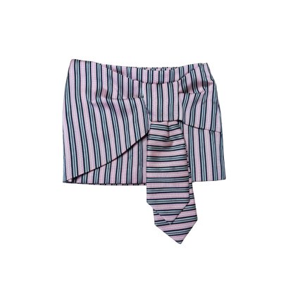 Dsquared² Tie Knot Pink Striped Mini Skirt