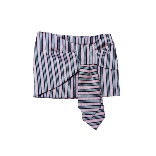 Dsquared² Tie Knot Pink Striped Mini Skirt