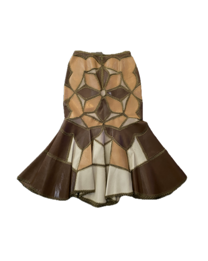 Keita Maruyama Patchwork Leather Mermaid Skirt
