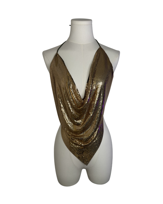 Vintage Gold Chainmail Halter Top