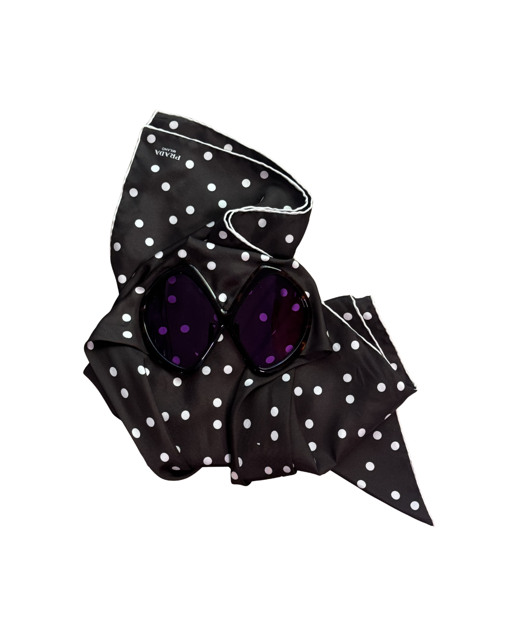 Prada Polka Dot & Purple Scarf Sunglasses